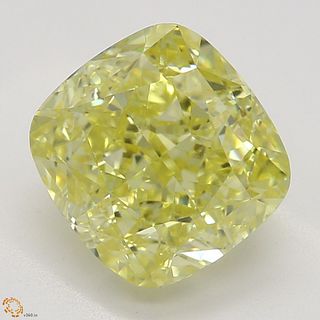 2.01 ct, Natural Fancy Intense Yellow Even Color, VS2, Cushion cut Diamond (GIA Graded), Appraised Value: $73,100 