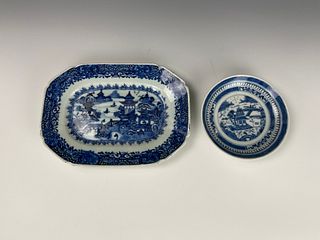 Two Blue and White Porcelian Plates