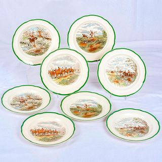 Set of 8 Spode The Hunt Porcelain Plates