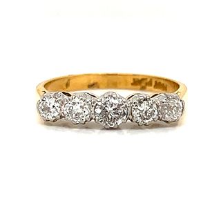 18k Platinum 5 Diamond Ring