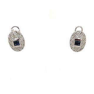 14k Diamond Sapphire Earrings