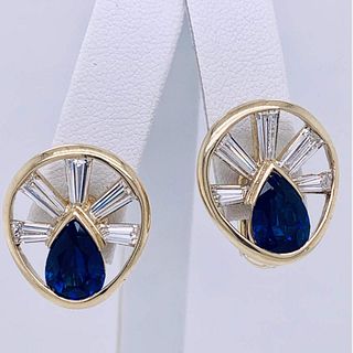 18k Sapphire & Diamond Earrings