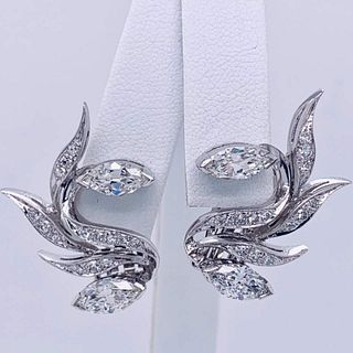Platinum Diamond Art Deco Earrings
