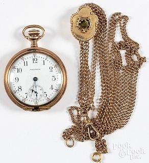 Waltham gold filled pocketwatch and a chain