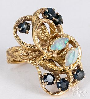14K gold and gemstone ring