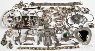 Silver jewelry, to include Native American pieces