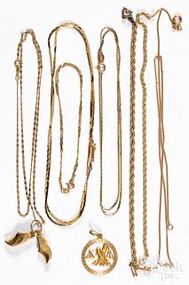 14K gold chains and pendants