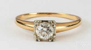 18K and 14K gold and diamond ring