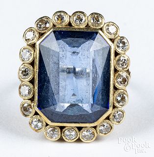 14K gold, diamond, and gemstone ring