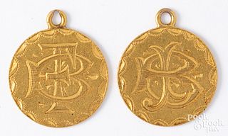 Two Liberty gold coins