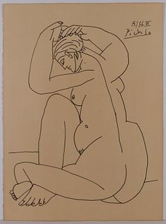 Pablo Picasso, Attributed: Femme Nue Assise