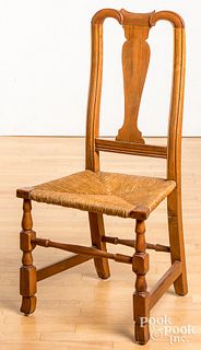 New England Queen Anne rush seat chair, 18th c.
