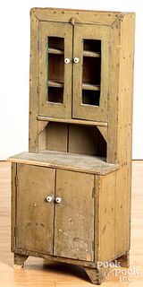Child's painted stepback cupboard, late 19th c.