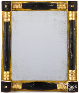 Mirror with painted half round frame, 19th c.