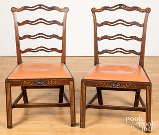 Pair of Hepplewhite mahogany dining chairs