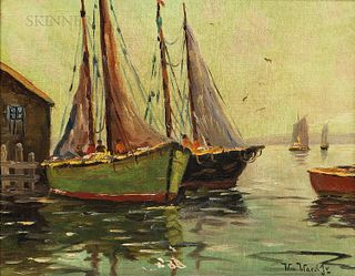 William (Dudley Brunett) Ward, Jr. (American, 1879-1935), Two Boats at Harbor