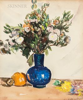 Louis Kronberg (American, 1872-1965), Flowers in a Blue Vase