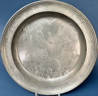 Engraved Pewter Charger