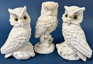 Three Carved Owls