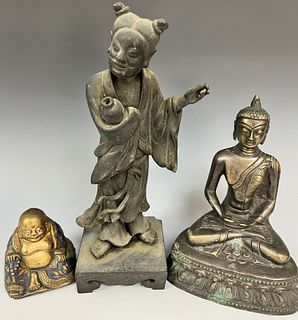 Tibetan Bronze and Two Other Figures