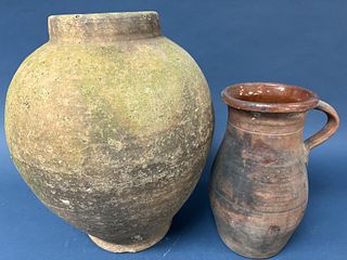 Two Redware Vessels