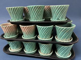 U.S.A. Pottery flowerpots