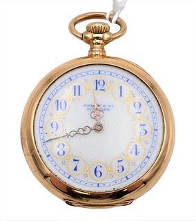 Tiffany & Company 18 Karat Gold Lapel Watch, to include case works, face marked Tiffany & Company #68476. 35.5 millimeters, total weight 41.2 grams.