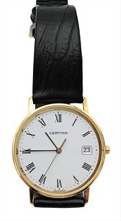 Certina Gold Men's Wristwatch, having sapphire crystal, 33 millimeters.