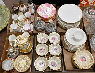 Six Tray Lots of Porcelain, to include 12 Rosenthal Ivory boullions and 11 underplates; Noritake ivory Dignatio partial set; Mintons Tiffany luncheon 