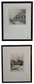 Two Louis Orr (American, 1879 - 1961) Etchings, to include "Savannah", 8 1/2" x 9 1/2"; along with "New Orleans", 9 3/4" x 7 1/4"; both signed lower r