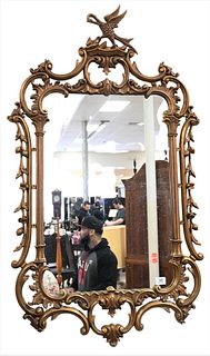 Gilt Chippendale Style Mirror, height 50 inches, (small repair on bird neck and small chip on side).