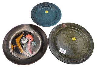 Three Sets of Ceramic Plates, to include 12 dinner, 13 luncheon; Baldelli plates; along with a set of enameled plates, dinner dia 11 inches.