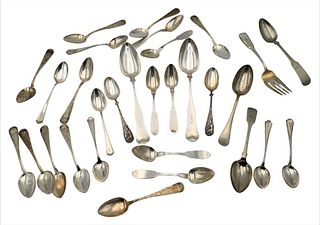 Tray Lot of Sterling and Coin Silver Spoons, 23.6 t.oz.