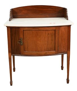 Continental Mahogany Wash Stand, having marble top and backsplash, height 36 1/2 inches, top 20" x 30".