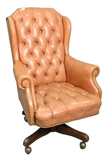 Leather Executive Swivel Chair, having tufted seat and back, height 43 inches.