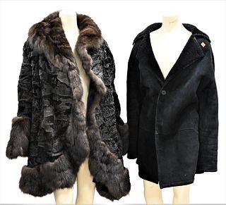 Two Piece Lot, to include Miller & Berkowitz Sheared Mink Women's Jacket, along with a suede women's jacket.