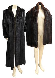 Two Piece Fur Lot, to include Lerner's Furs full length sheared mink women's jacket; along with a sheared mink scarf.