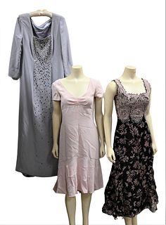 Three Piece Clothing Lot, to include Giorgio Armani women's dress, size 38; Badgley Mischka dress, size 4; along with a full length women's dress.