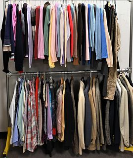 Large Rack of Vintage Men's and Women's Clothing, to include blazers, blouses, sweaters, etc.