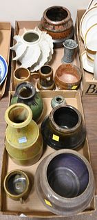 Group of Stoneware and Pottery, to include vases, pots, Margaret Ulecka-Wilson, most signed illegibly.