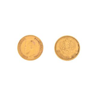 1899 Russian 10 Rouble Gold Coin