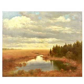 Oil On Canvas "Landscape" Signed J.H. Ecob 1920