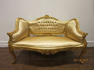 French LXV style Gilded Loveseat
