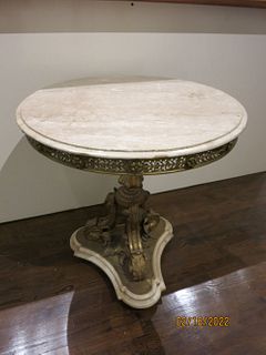 19th Century French Bronze and Marble Center Table