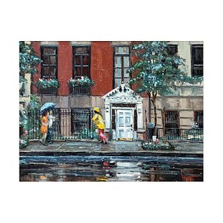 Noel Daggett (USA 1925-2005) Street Scene Oil