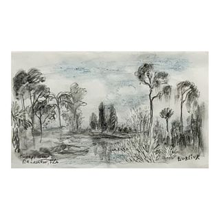 David Burliuk (RUSSIA 1882-1967) Crayon Landscape
