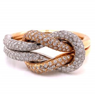 Rose and White Gold Diamond Knot Bracelet