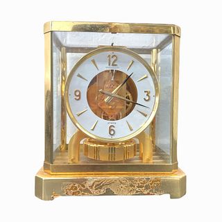 Jaeger LeCoulture Atmos Gilt Brass & Glass Clock