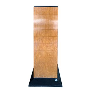 Large Burl Wood & Ebony Floor Pedestal Stand