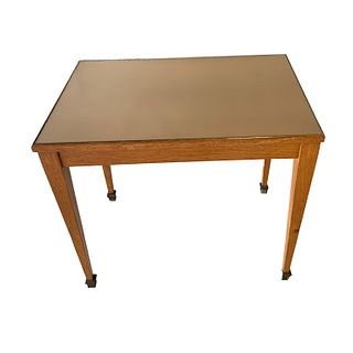 Karl Springer Style Mid Century Modern Wood Table